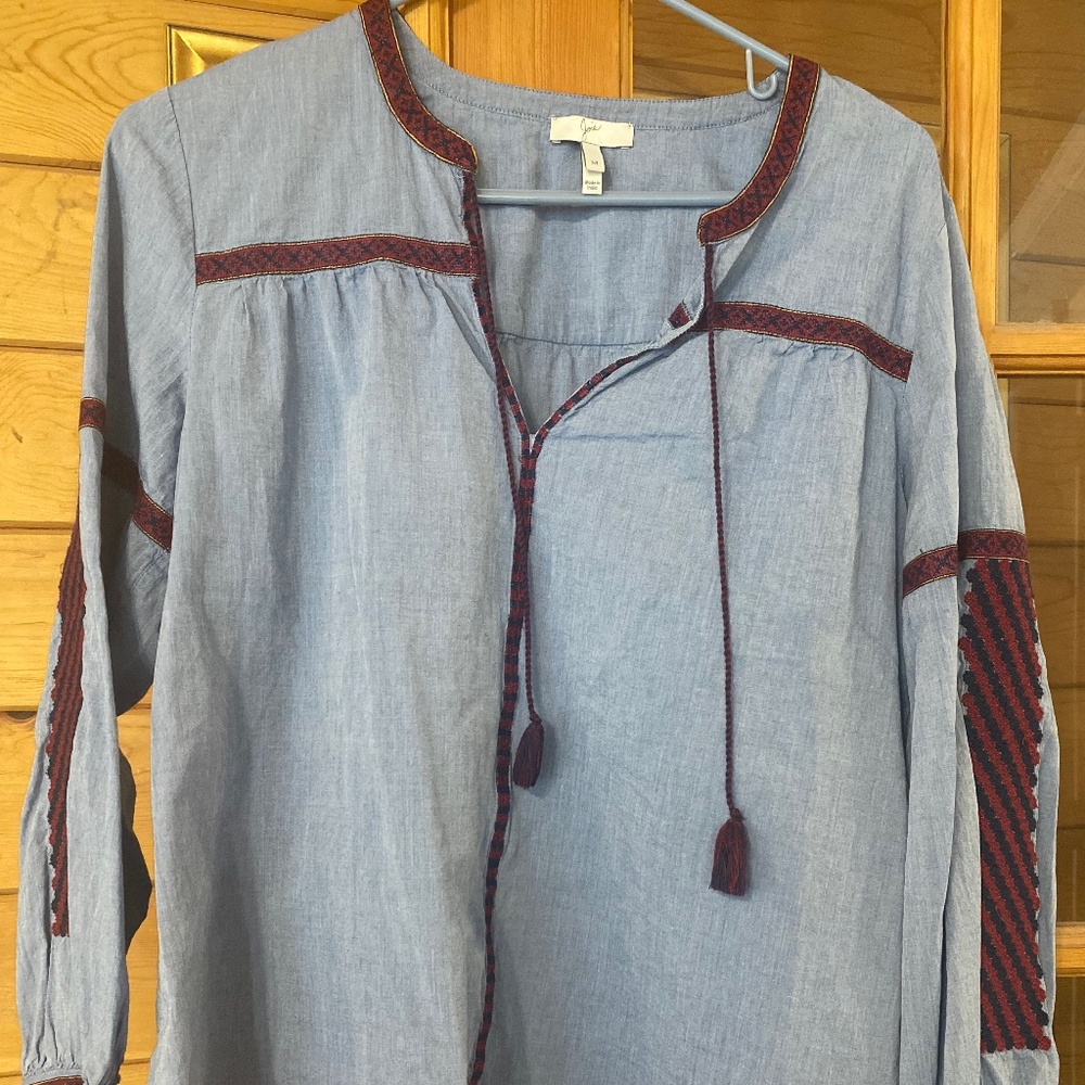 JOIE Women’s embroidered Tunic with ties Size M